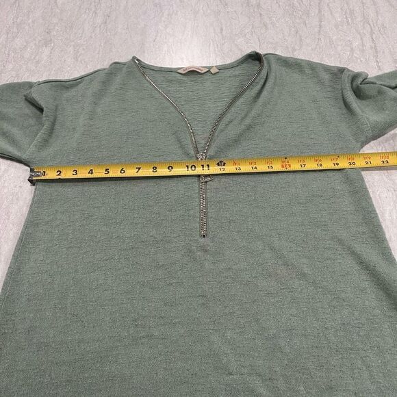 Soft Surroundings Style #2CU64 Green Valentina Zip Up Sweater Knit Top Size M - Picture 10 of 14